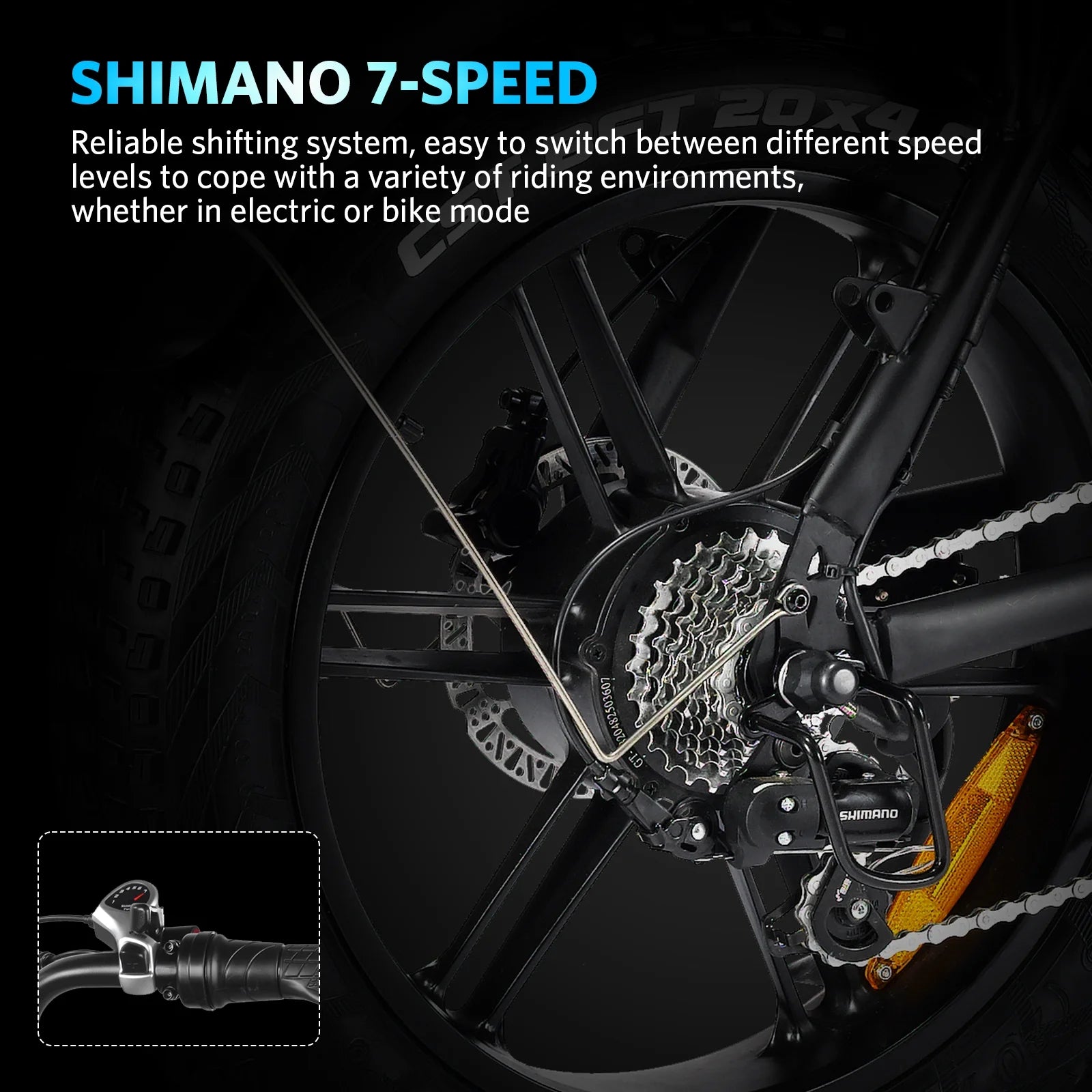 Electric Bike for Adults, Peak 1000W Electric Bicycles, 20X4.0" Fat Tire Ebike, 48V/15Ah Battery, Mountain Bike up to 31MPH, Dual Disc Brakes E-Bike, Front Suspension, E Bike UL2849