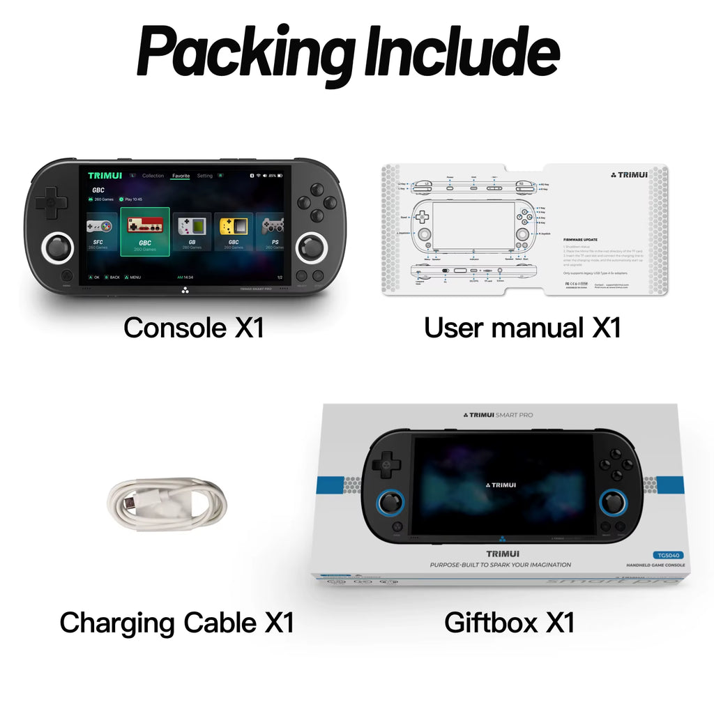 Smart Pro Handheld Game Console 4.96''IPS Screen Linux System Joystick RGB Lighting Smartpro Retro Video Game Player Gift